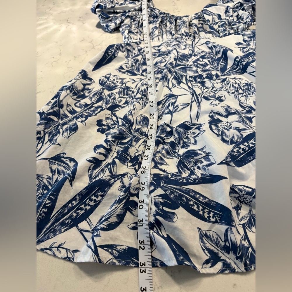 Abercrombie & Fitch Emerson Poplin Puff Sleeve Mini Dress Blue Babydoll Size Med - Picture 9 of 9
